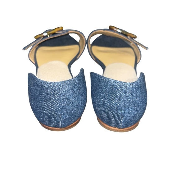 Talbots Denim Flats with Tortoise Accent - Picture 3 of 8